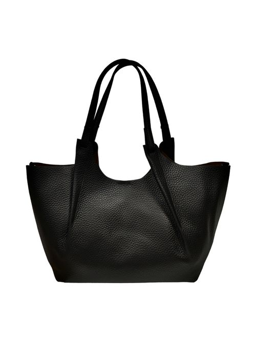 borsa donna dua media in pelle nero Gianni Chiarini | BS9719RNGDBLNERO-CASTORO